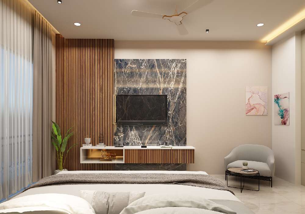 Stylish 3BHK Duplex Master Bedroom